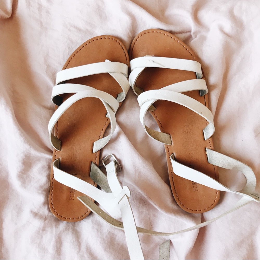 Forever 21 white sandals